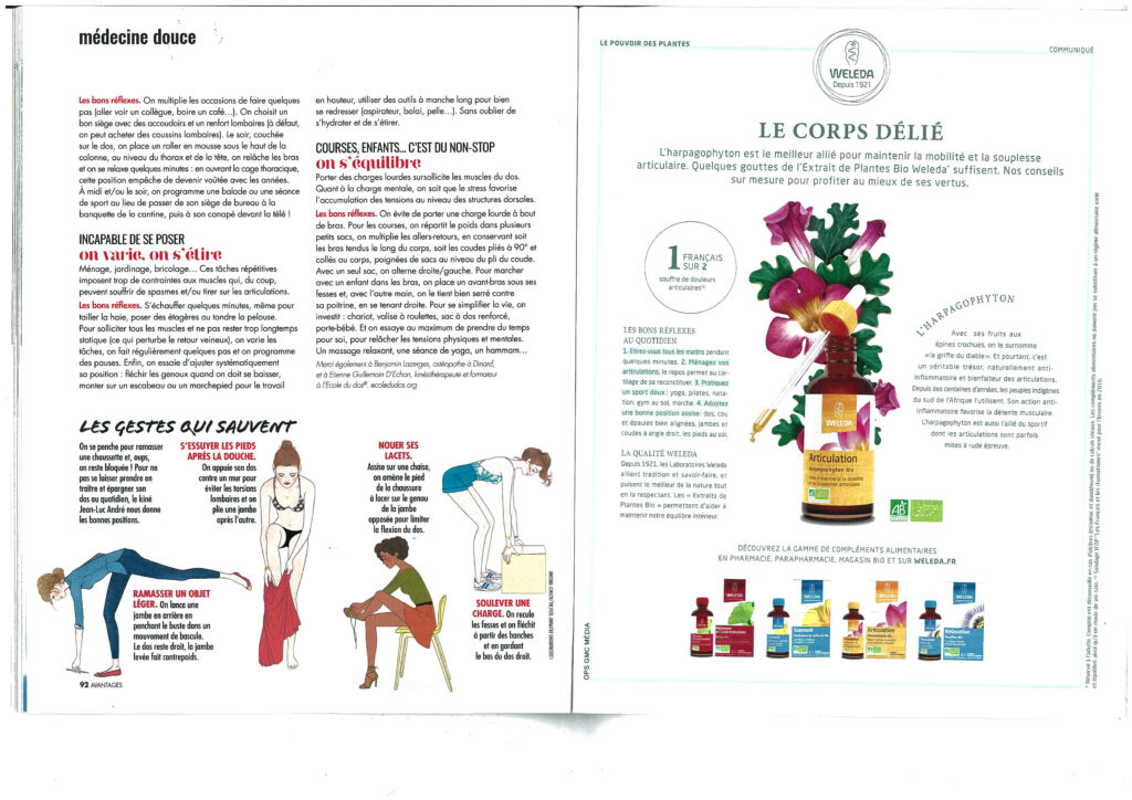 Mal de dos article de Jean-Luc ANDRE magazine Avantages page 2