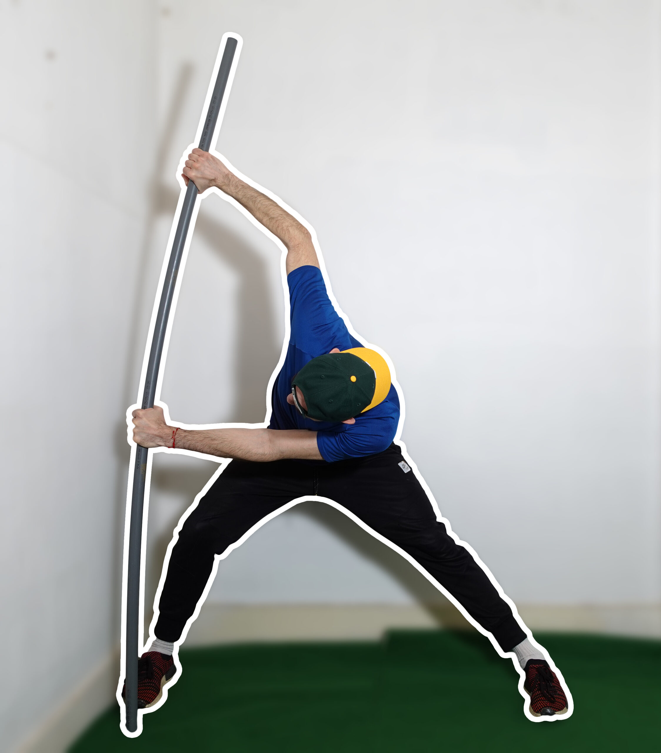 Exercice pour la déchirure intercostale. Rotation en flexion avec tube de pvc