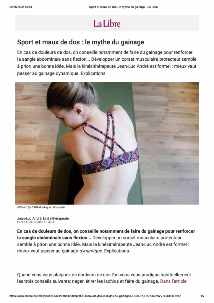 La Libre - Mythe du gainage